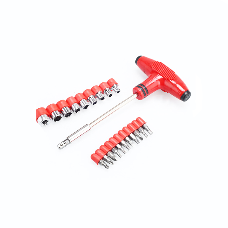 24PC স্ক্রু ড্রাইভার লাল টি সংমিশ্রণ